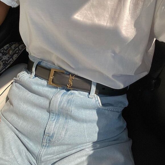 YSL Belt in Smooth Calfskin Black - Picture 1 of 6